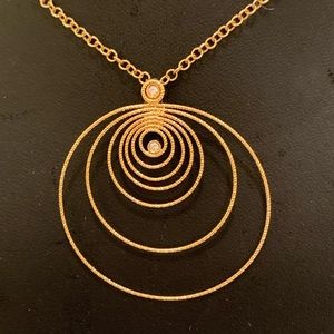 Roberto Coin Diamond Pendant Swirl 18k Yellow Gold 16”